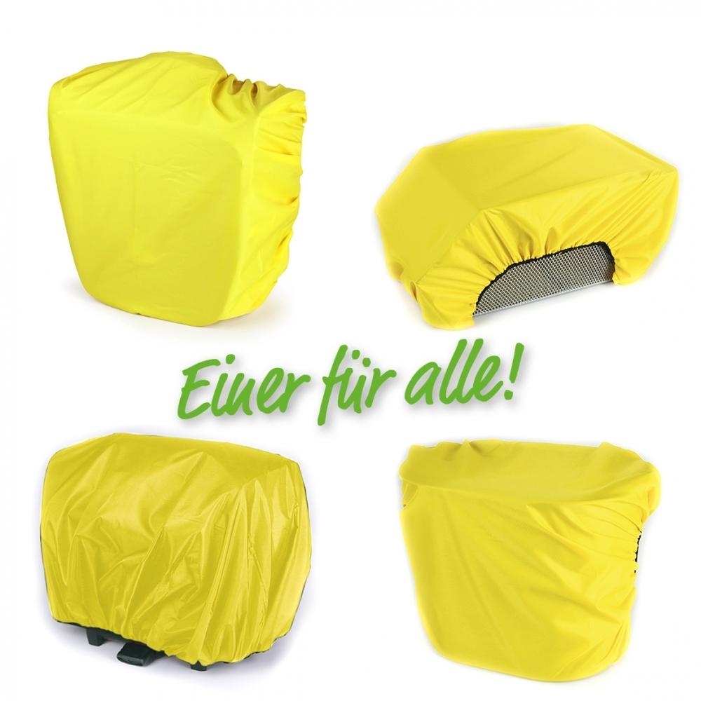 Haberland Regenschutzhaube für Fahrradkorb gelb