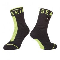Socken SealSkinz Dunton schwarz/neon gelb, Gr. L
