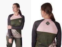 Muc Off Long Sleeve Womens Riders Jersey, Green Pink Leopard, M