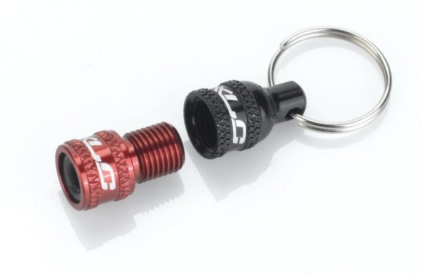 XLC Ventiladapter inkl. Schlüsselring von AV auf DV/ SV schwarz/rot