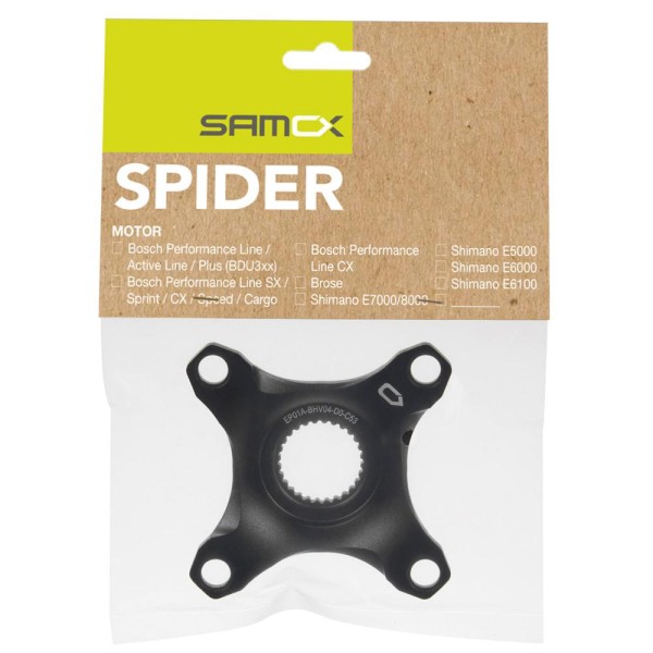 SAMOX PD-S E5000 Spider für Shimano Alu Kettenlinie 47 mm BCD Lochkreis 104 mm verpackt