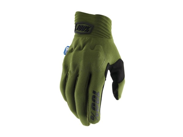 100% Cognito Smart Shock Gloves, Army Green / Black, M
