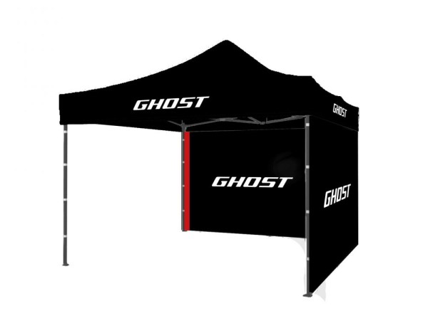 Zelt GHOST inkl. 2 Seitenwände schwarz, 3x3m, mit Transporttasche