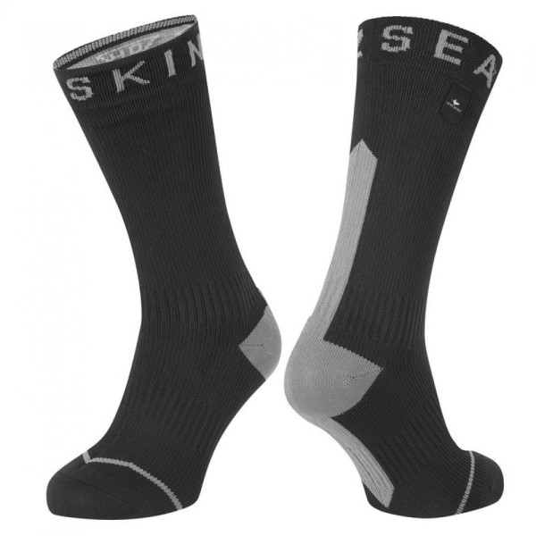 Socken SealSkinz Briston schwarz/grau, Gr. M