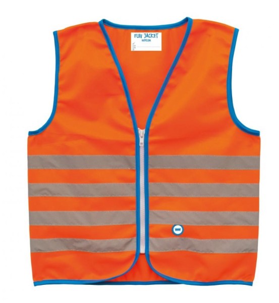 Sicherheitsweste Wowow Fun Jacket für Kinder orange mit Refl.-StreifenGr.L
