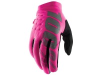 100% Brisker Women's Cold Weather Gloves, Neon Pink/Black, L