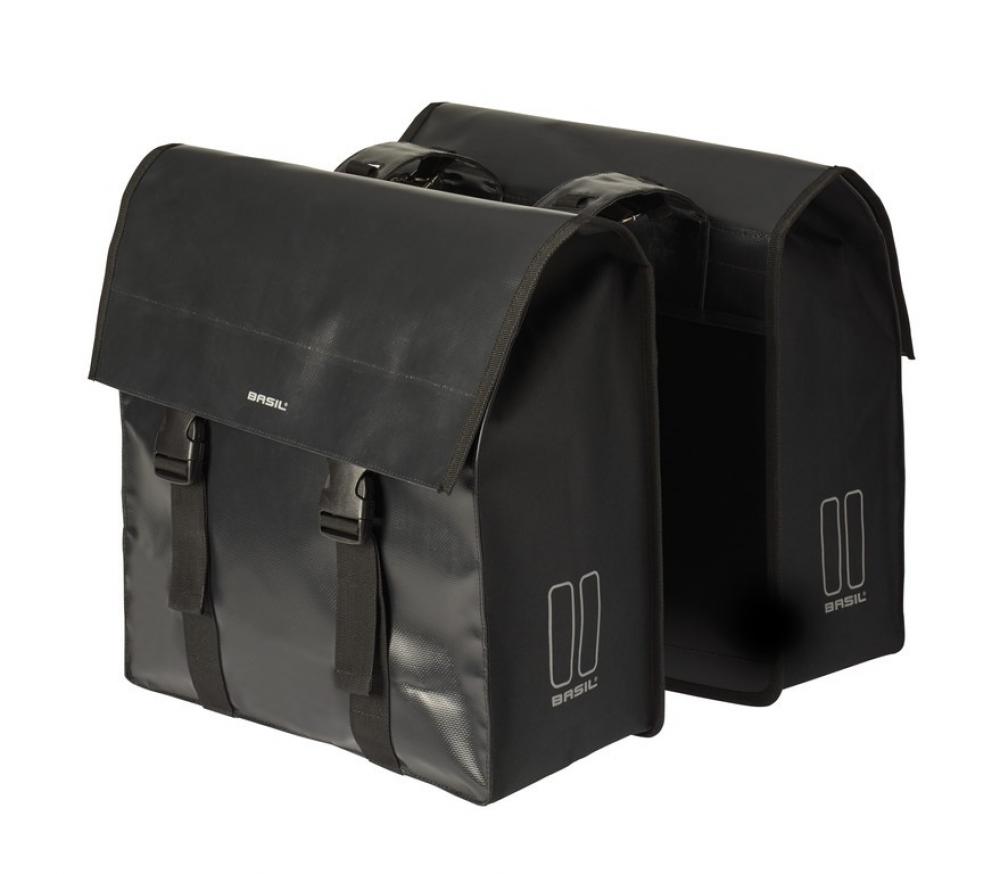Basil Doppeltasche Urban Load DB wasserdicht schwarz 48 bis 53 l, Gepäckträgertasche, Fahrradtaschen, Fahrradzubehör