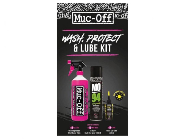 Muc Off Wash, Protect, Lube Kit (Dry Lube Version), black