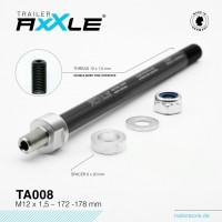 Radoxx Components Trailer AxXle TA008 M12x1.5 | 172-178 mm die Achse für Fahrrad Kinderanhänger