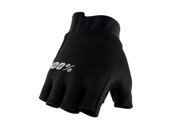 100% Exceeda Women's Gel Short Finger Gloves, Solid Black, XL