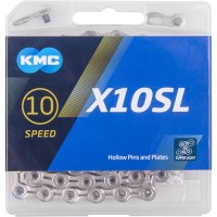 Schaltungskette KMC X10SL silber 1/2" x 11/128", 114 Glieder,5,88mm,10-f.