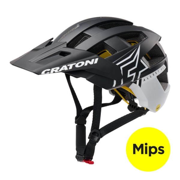 Fahrradhelm Cratoni AllSet Pro MIPS schwarz/weiß matt, Gr. M/L (58-61cm)