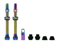 Muc Off, Tubelessventil V2, SV (44mm), Farbe iridescent ( Rainbow ), Aluminium, zur Umrüstung von Standardfelgen auf Tubeless-System, für fast alle Felgen...