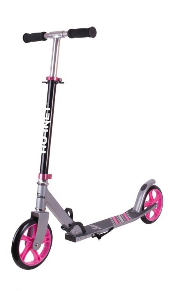 Hudora City Scooter Hornet Alu/Stahl | schwarz/pink Roller 8\