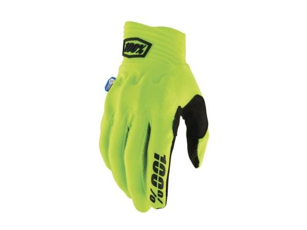 100% Cognito Smart Shock Gloves, Fluo Yellow / Black, L