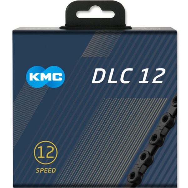 KMC Kette DLC 12 schwarz für 12-fach 126-Glieder Diamant Beschichtung NICHT laufrichtungsgebunden Gewicht 260 g Inkl. Missing Link