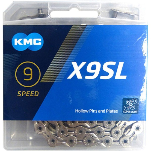 Schaltungskette KMC X9SL Silber 1/2" x 11/128", 114 Glieder,6,6mm,9-fach