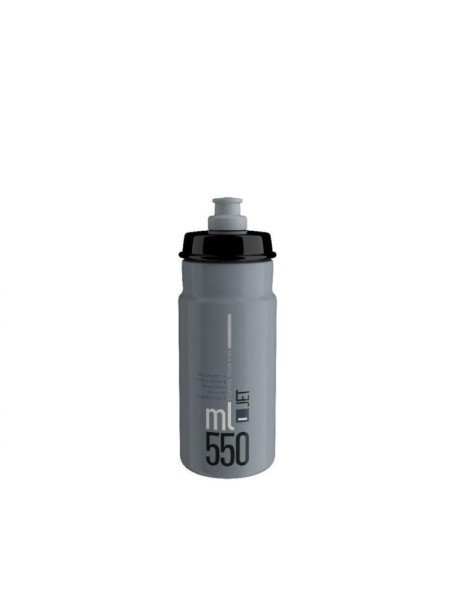 ELITE, Trinkflasche, JET grau, schwarzes Logo, 550ml