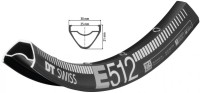 Felge DT Swiss E 512 27.5", schwarz,28 Loch, 584-25, VL 6,5mm