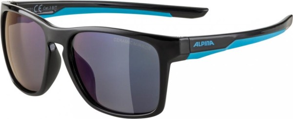 Sonnenbrille Alpina Flexxy Cool Kids I Rahmen black-cyan Glas blue mirror