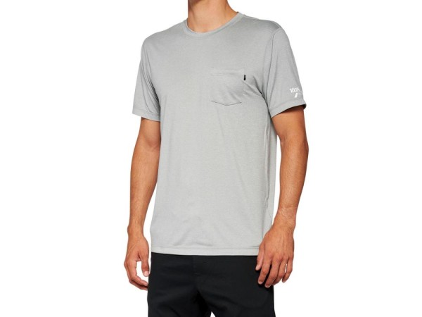 100% Mission Athletic T-Shirt, Heather Grey, L