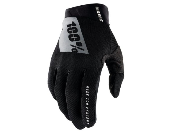 100% Ridefit Gloves, black/white, XL