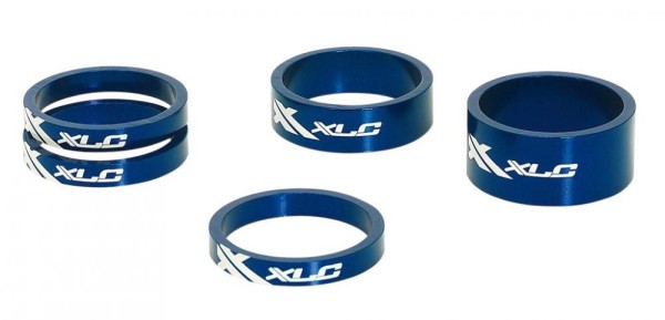 XLC A-Head Spacer-Set AS-A02 3 x 5, 1 x 10,  1 x 15mm, 1 1/8" blau