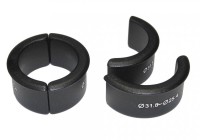 Hülsen-Set Ergotec schwarz Alu, für Vorbauten (31,8mm auf 25,4mm)