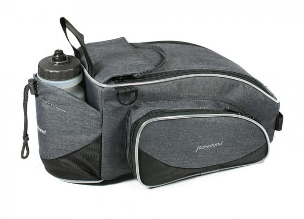 Haberland Gepäckträgertasche Flexibag XL grau schwarz Größe 39x17x23cm 12 Liter