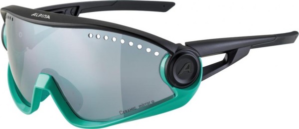 Sonnenbrille Alpina 5W1NG CM+ Rahmen turquoise-black Glas black mirror