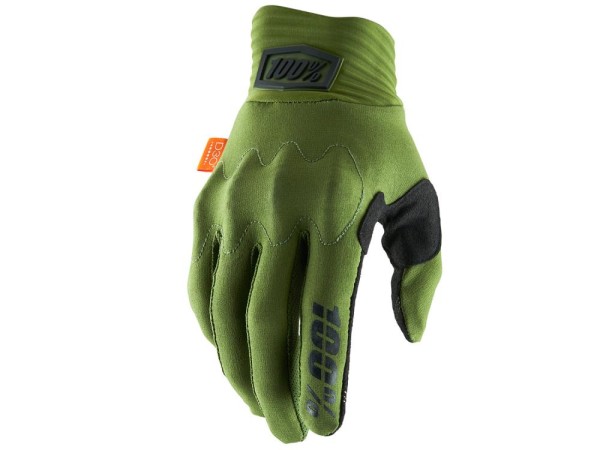 100% Cognito Gloves, Army Green / Black, S
