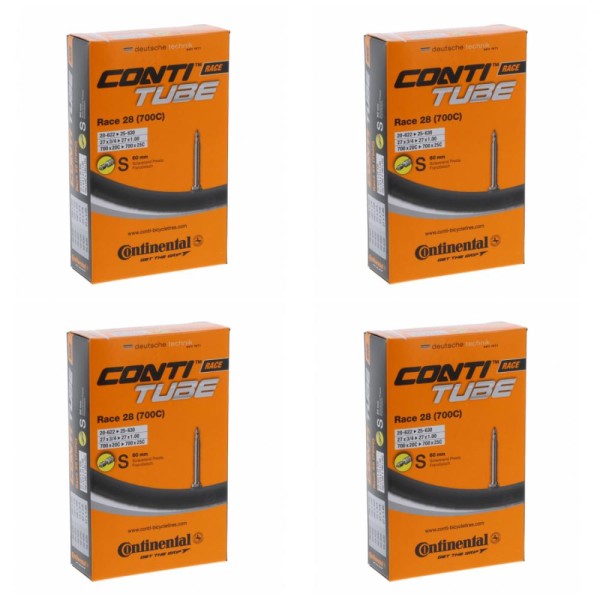 4 x Schlauch Continental Conti Race 28 28" 700x20/25C 18/25-622/630 SV 60mm