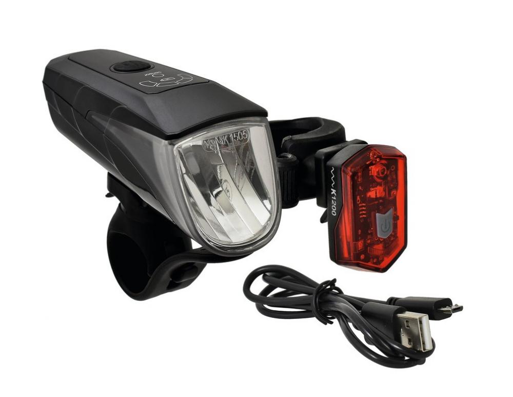 Büchel LED-Batterie-Beleuchtungs-Set Lith.-Batterien m Halter schwarz Fahrrad 