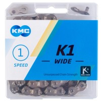 Kette KMC K1 Wide Silber/Schwarz 1/2 x 1/8",112 Glieder,9,4mm