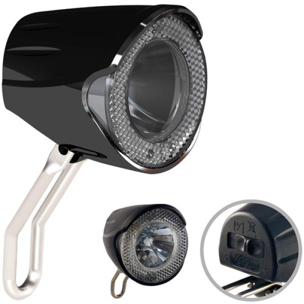 Dynamo-Scheinwerfer, LED, schwarz, Standlicht, Stvzo