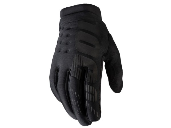 100% Brisker Youth Cold Weather Gloves, black, S